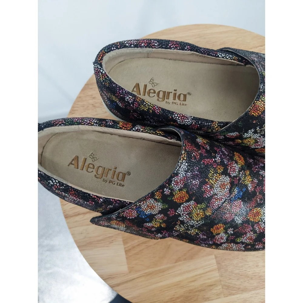 Alegria Loafers‎ Cushioned Footbed Slip-On Floral Print Multicolor EU 37/US W 7